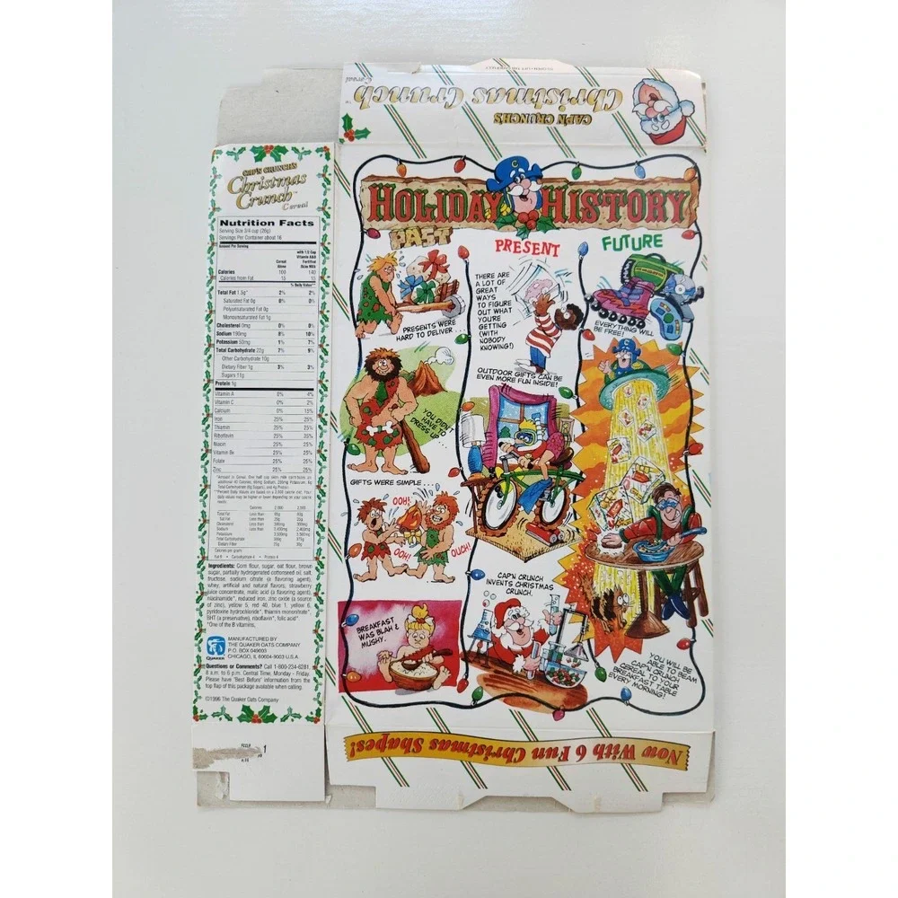 Cereal Box CAP'N‎ CRUNCH 1996 CHRISTMAS CRUNCH